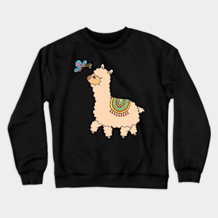 Alpaca with a butterfly Crewneck Sweatshirt